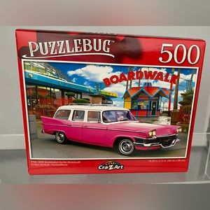 “1958 Pink Studebaker By The Boardwalk” Jigsaw Puzzle